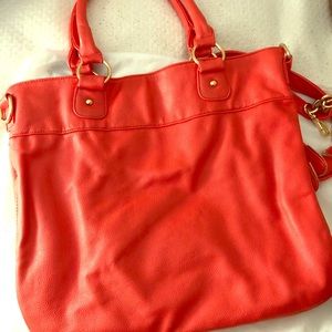 Deux Lux coral leather tote